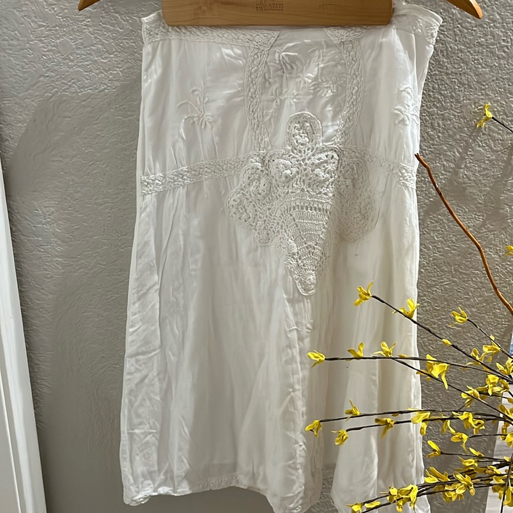 VTG Boho White 100% Cotton Midi/Maxi in Sz 6
